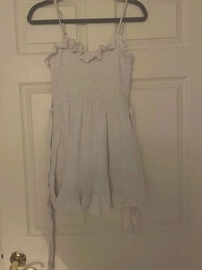 Light Lavender Smocked Sundress with Ruffle Trim